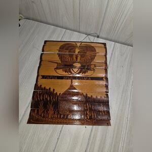 Vtg Papua New Guinea Sliced Palm Bamboo Primitive Tribal Artwork Handmade Decor